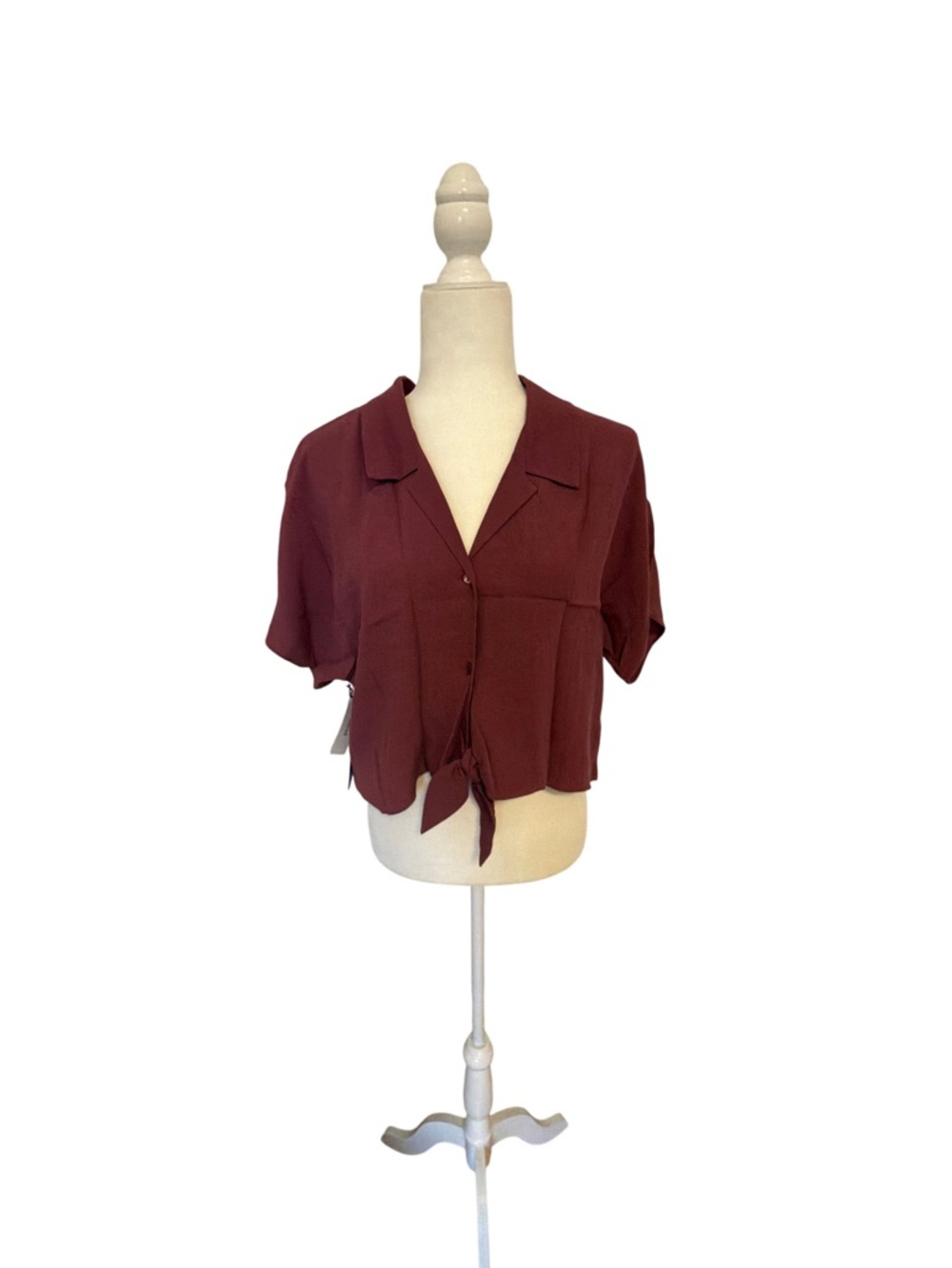 Wilfred Burgundy/Mauve Tie-Front Short Sleeve Blouse